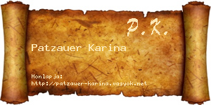 Patzauer Karina névjegykártya