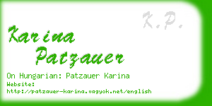 karina patzauer business card